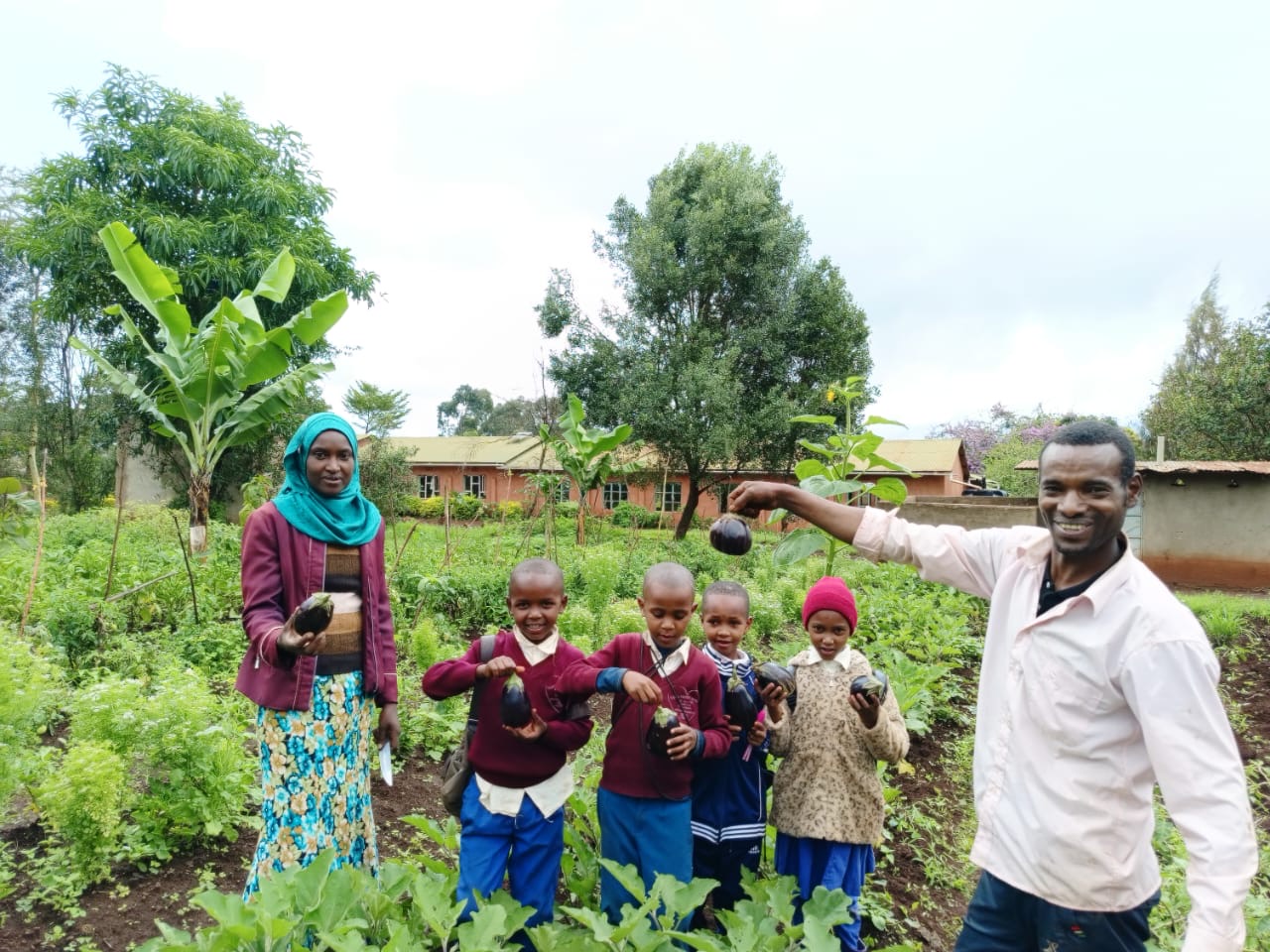 Children in the school garden